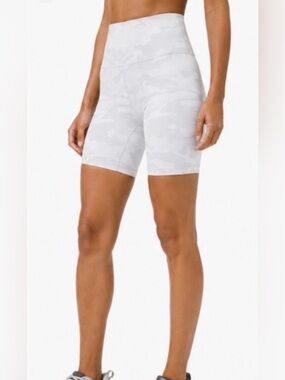 lululemon athletica Wunder Under Light Gray Camo High-Rise Bike Shorts